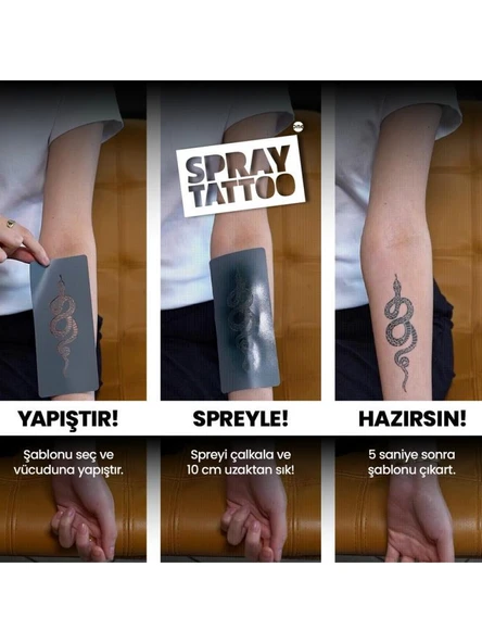 One Spray Tattoo Tulum Pack Dövme Şablon Seti - Resim 4
