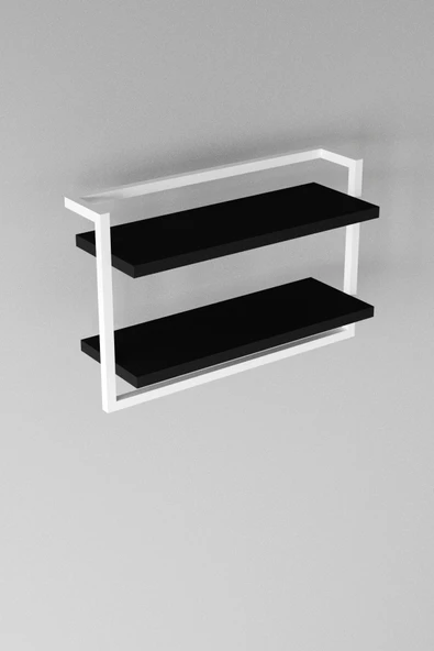 AJU Havluluk 2Katlı Kitaplık Aksesuar Rafı Ev Banyo Mutfak Düzenleyici Duvara Kolay Monte Çok Amaçlı Raf - 8