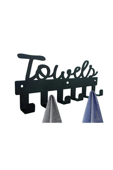 AJU Towels Havlu Askısı Kancalı Duvara Monte Paslanmaz Su Geçirmez Havlu Bornoz Giysi Askısı Şık Tasarım