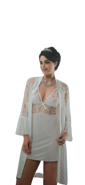 Minenaz 7901 Bayan Penye Gecelik Sabahlık Takım - Resim 3