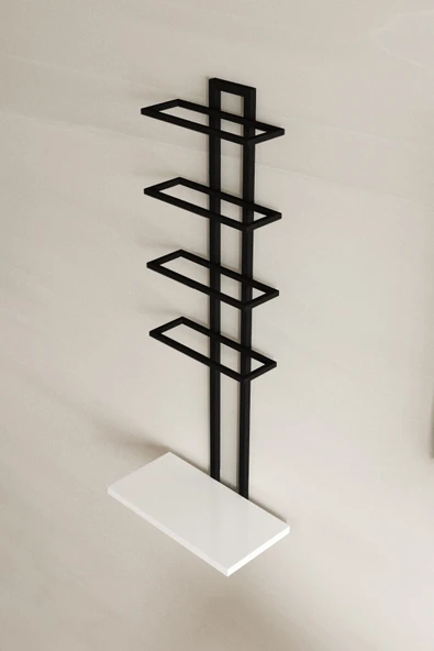 AJU Şaraplık ve Kadeh Rafı Duvara Monte Şarap Mahseni Modern Duvar Alkol Rafı – Metal ve Ahşap Tasarım - 8