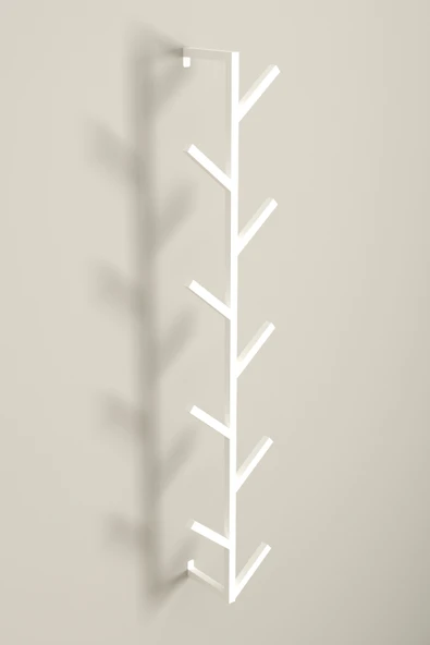 AJU 9 Kollu Antre Hol Metal Askılık - Çanta Şal Mont Havlu Bornoz Çok Amaçlı Fidan Askılığı - Beyaz - 7