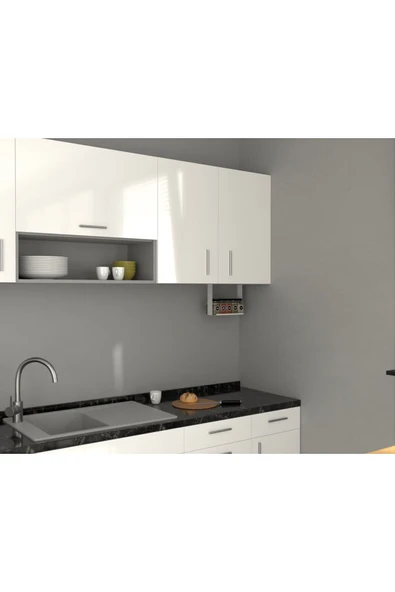 AJU Baharatlık Baharat Rafı, Mutfak Banyo Düzenleyici, Dolap Altı Monte Raf, Mutfak Rafı, Metal Raf - 2