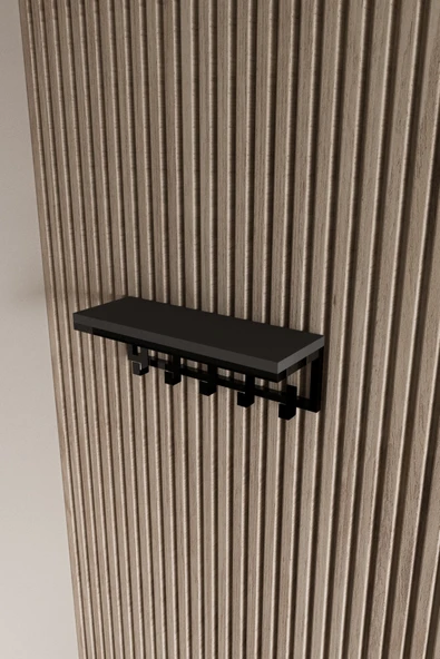 AJU Modern Portmanto Duvar Tipi Askılık ve Raf Ceket Şemsiye Çanta Havlu Elbise Posta Hol Koridor Askısı - 6