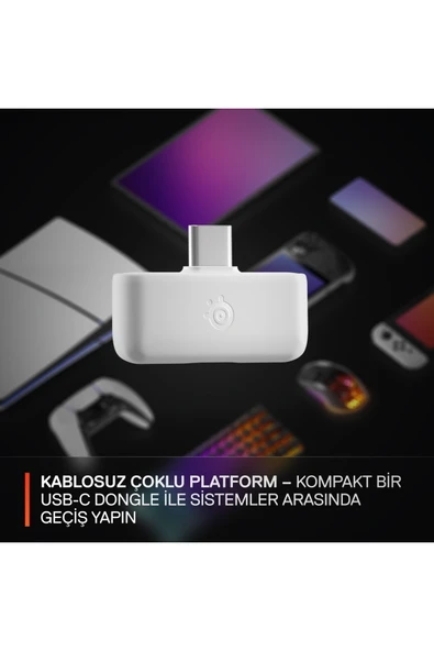 (OUTLET) SteelSeries Arctis Nova 5 Wireless ve Bluetooth Kablosuz Gaming Kulaklık - Beyaz - Resim 7
