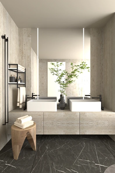 AJU Havluluk 2 Katlı Duvara Monte Raf Aksesuarlık Şal Askılığı Banyo Mutfak Düzenleyici Çok Amaçlı Raf - 4