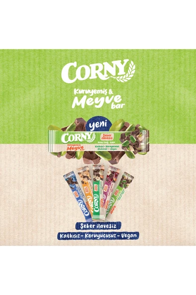 Corny Kuruyemiş & Meyve Bar Antep Fıstığı Kakao 35g x 12 Adet - 4