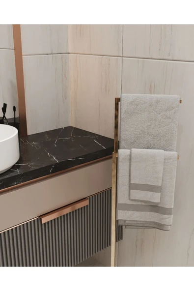 AJU Havluluk Kağıt Havlu Askısı Gold Metal Malzeme Kurulum Gerektirmez Devrilmez Banyo Düzenleyici - 3