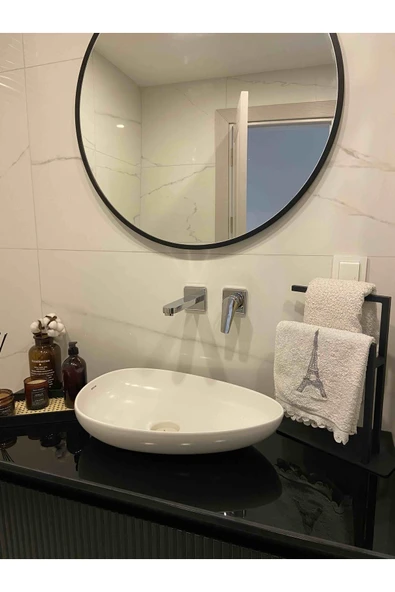 AJU Havluluk Tezgah Üzeri Kağıt Havluluk Mutfak Banyo Düzenleyici Metal Tasarım Montaj Gerektirmez Siyah - 3