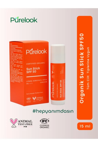 purelook Güneş Koruyucu Spf 50 Sun Stick 15 ml (ORGANİK)