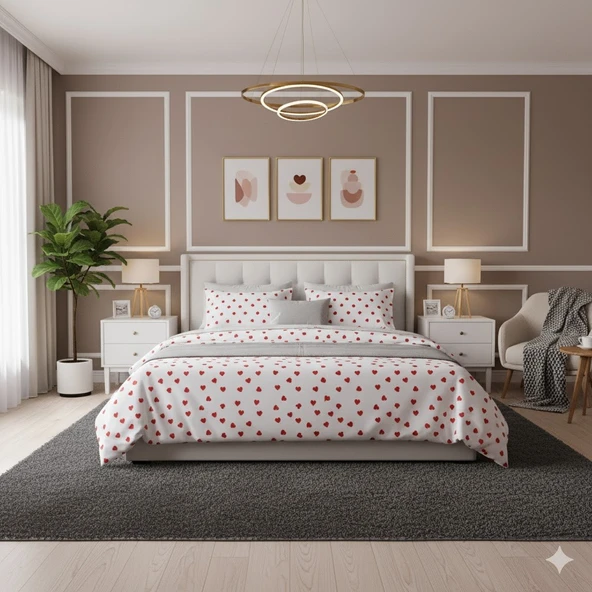 EVNUR TEK KİŞİLİK DÖRT MEVSİM SET KALP ürün görseli