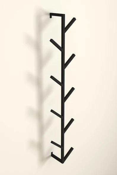 AJU 9 Kollu Antre Hol Metal Askılık - Çanta Şal Mont Havlu Bornoz Çok Amaçlı Fidan Askılığı - Siyah - 7