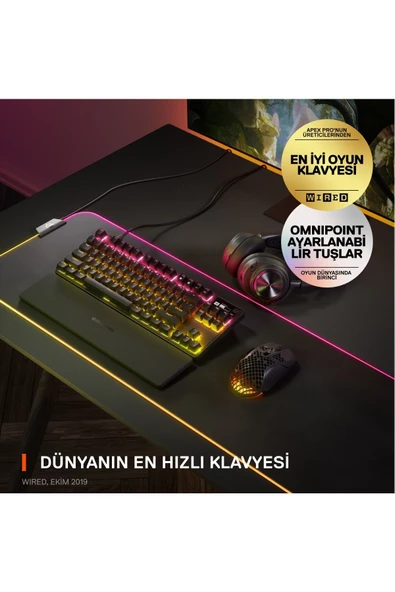 (OUTLET) SteelSeries Apex Pro Tkl Mekanik Oyun Klavyesi (2023) - Ingilizce Q - Resim 8