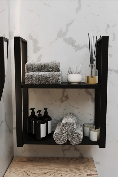 AJU 2 Katlı Duvar ve Tezgah Üzeri Raf Ev Banyo Mutfak Baharatlık, Kitaplık, Metal Çok Amaçlı Düzenleyici