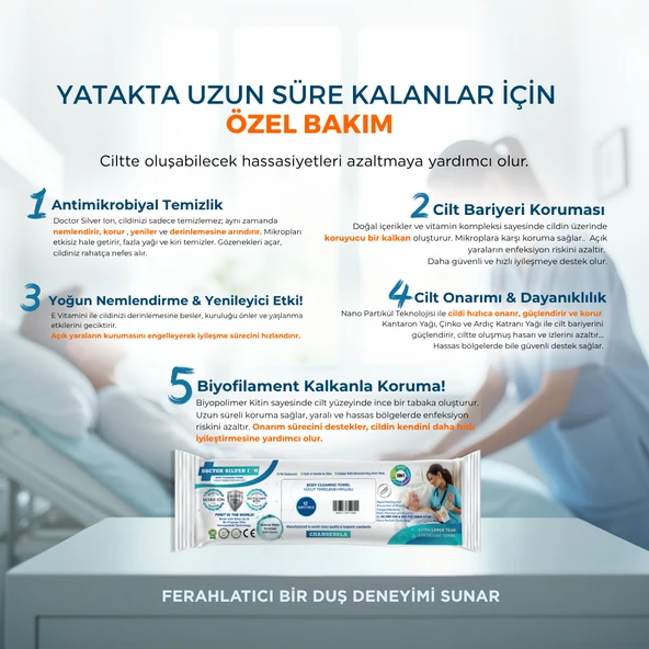 Gümüş İyonlu Kremli Vücut Temizleme Havlusu , 12’li x 3 Paket (36 Adet) - Resim 5