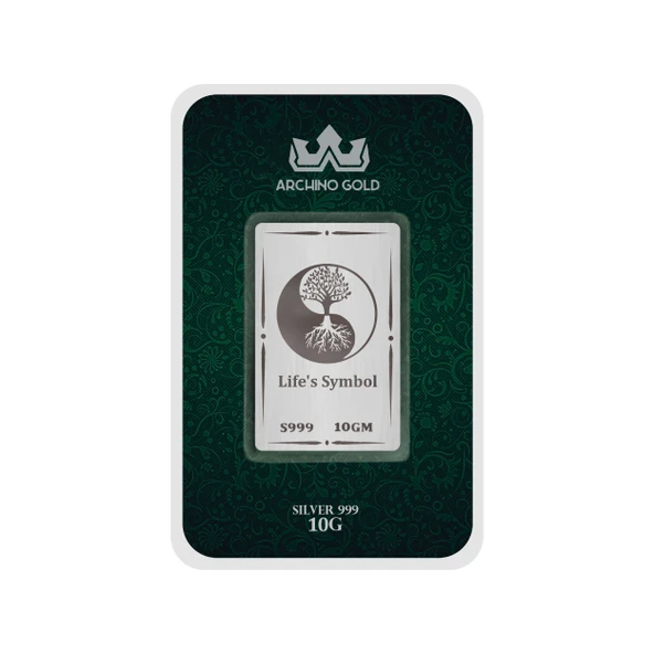 999 Ayar Gümüş ile Üretilmiş Yin Yang Sembolü ile Bütünleşen Ağaç Temalı Hediyelik 10 Gram Gümüş Külçesi-691 - 2