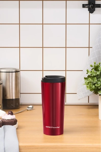 Sheeny Çelik Sızdırmaz Termos 450 Ml Kırmızı - Resim 6