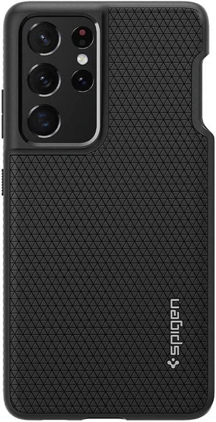 Spigen Galaxy S21 Ultra ile Uyumlu ince Kılıf Liquid Air Hava Kanalı Teknolojisi™ Askeri Sınıf Koruma Dokulu Yüzey Kapak Matte Black - Resim 5