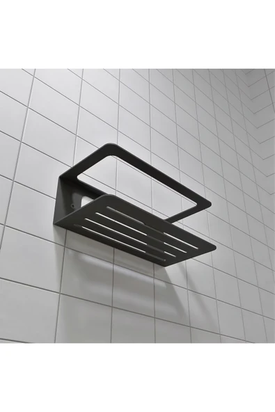 AJU Şampuanlık Sabunluk, Minimalist Banyo Organizatörü, Metal Duş Rafı, Banyo Düzenleyici - 6