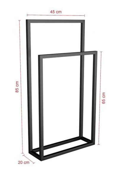 AJU Havluluk Metal Ayaklı Askılık - Çift Katlı Havlu Kurutma Askısı - Banyo - Mutfak - Havuz Kenarı Mat - Resim 3