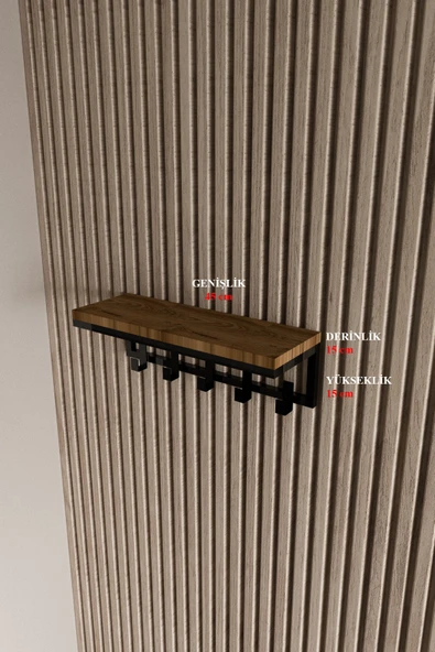 AJU Modern Portmanto Duvar Tipi Askılık ve Raf Ceket Şemsiye Çanta Havlu Elbise Posta Hol Koridor Askısı - 7