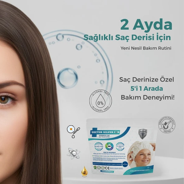 Gümüş İyonlu Saç Yıkama Bonesi 4'lü , Durulama Gerektirmez , Hasta Ve Yatalak Bakım - Resim 4