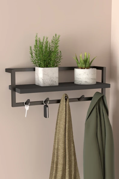 AJU Portmanto Duvar Askılığı Modern Metal Askılık Hol Koridor Mutfak Banyo Havlu Elbise Anahtar Askısı