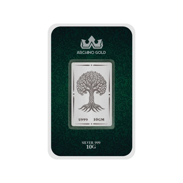 Hediyeye Özel 10 Gram Doğanın Asiliğini Simgeleyen Ağaç Temalı 999 Ayar Gümüş Külçesi-693 - 2