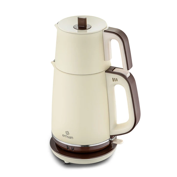 Emsan Nostalji 1737H Paslanmaz Çelik Çay Makinesi Krem - Resim 6