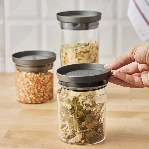 Arya 3'lü Küçük Saklama Kabı Gri - 2