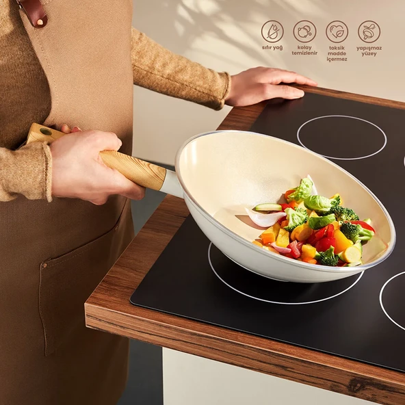 Swiss Crystal Wok Tavası 28 cm