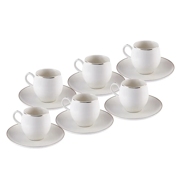 Freya 6 Kişilik Porselen Kahve Fincan Takımı - 2