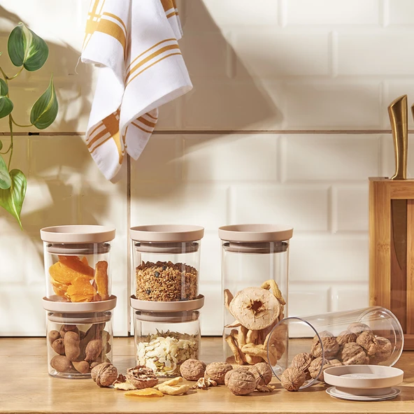 Arya 6'lı Saklama Kabı Kare Büyük Gri - 4