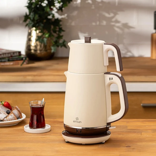 Emsan Nostalji 1737H Paslanmaz Çelik Çay Makinesi Krem ürün görseli 1