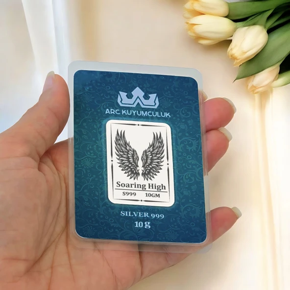 Özgürlüğü Hissettiren Kanat Temalı Hediyeye Özel 10 Gram 999 Ayar Gümüş Külçesi-702 - Resim 2