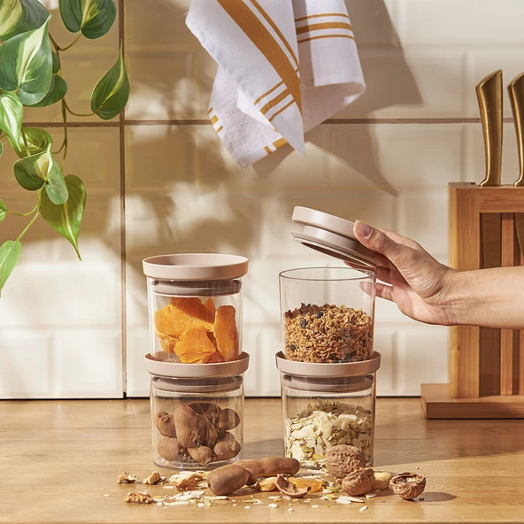 Arya 4'lü Küçük Saklama Kabı Bej - 2