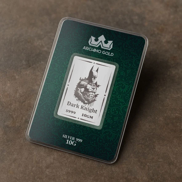 Karanlığın ve Adaletin Simgesi Olan Kahraman Temalı Hediyeye Özel 10 Gram 999 Ayar Gümüş Külçesi-703