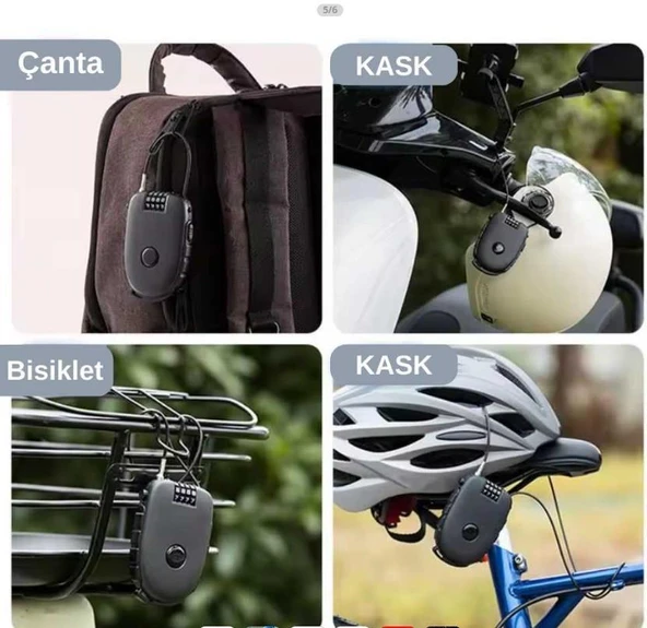 Knmaster Motosiklet Kaskı Kilidi + Knmaster Karbon Çanta Hediyeli Esnek Kablo ve Üst Düzey Koruma - 5