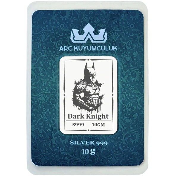 999 Ayar Gümüş ile Tasarlanmış Süper Kahraman Batman Temalı Hediyeye Özel 10 Gram Gümüş Külçesi-703 ürün görseli