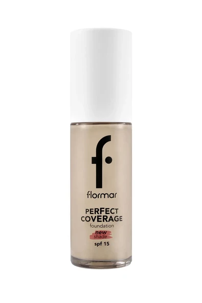 Flormar Perfect Coverage Yüksek Pigmentli & Yarı Parlak Bitişli SPF15 Fondöten  130 LIGHT BEIGE ürün görseli