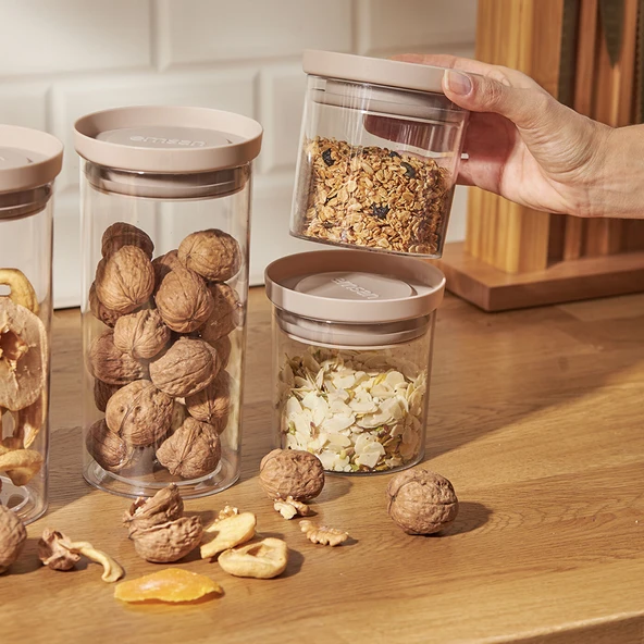 Arya 6'lı Saklama Kabı Kare Büyük Gri - 3