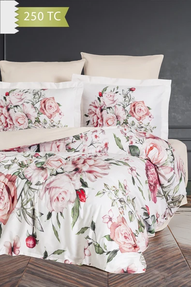 Varol 250 TC Bambu Karışımlı Pamuk Saten Nevresim Takımı – Çift Kişilik - VİNTAGE - Resim 2