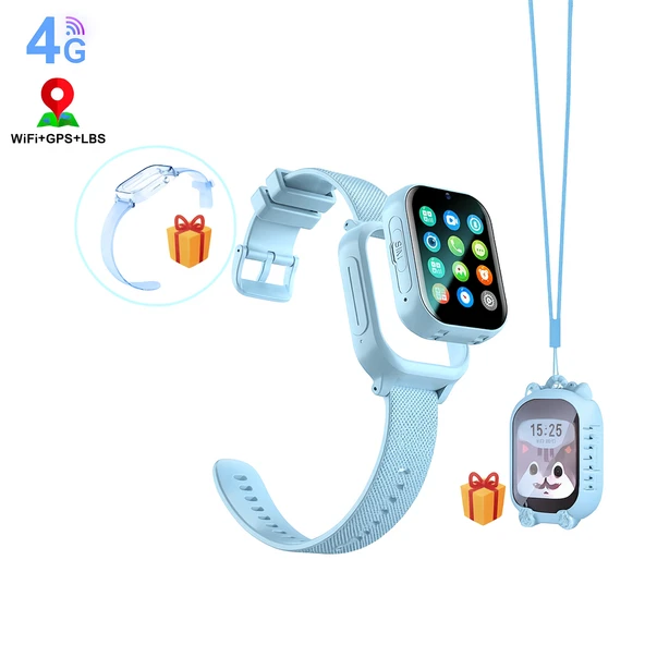 Sim Kartlı GPS'Lİ Kameralı Görüntülü Görüşmeli Çocuk Güvenliği İçin Akıllı Saat Mavi - 2