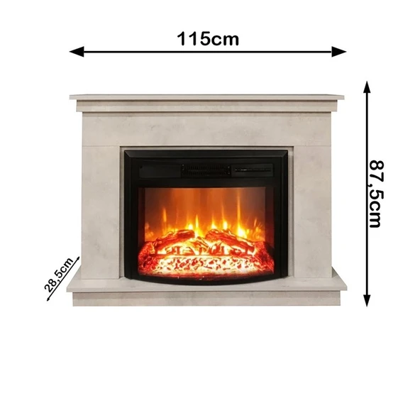 Dlc 1164 Retro 1800 Watt Taş Desenli Dekoratif Elektrikli Şömine - Resim 4