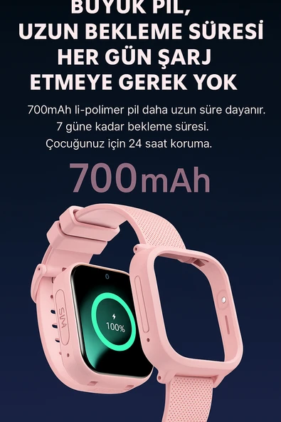 Sim Kartlı GPS'Lİ Kameralı Görüntülü Görüşmeli Çocuk Güvenliği İçin Akıllı Saat - 5