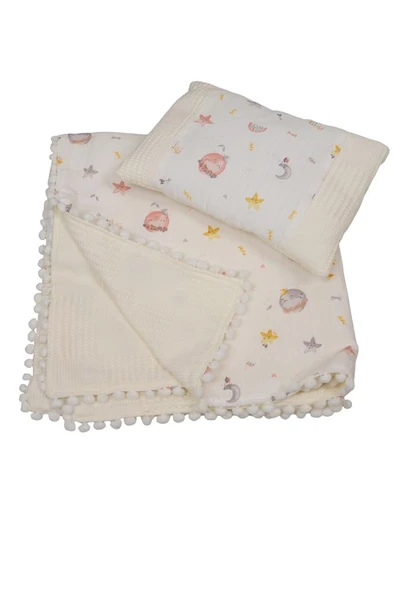 Letizia %100 Pamuk Dream Desenli Pikeli Çift Taraflı 3’lü Alt Açma Seti LTZ.DRM.005