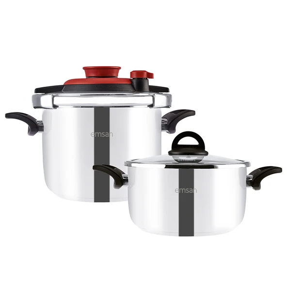 Vera Düdüklü Tencere Seti 4+6 Litre Kırmızı - 2