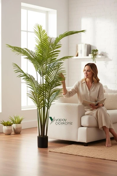 190 cm Islak Dokulu 14 Dallı Lüks Yapay Areka Ağacı ürün görseli 1