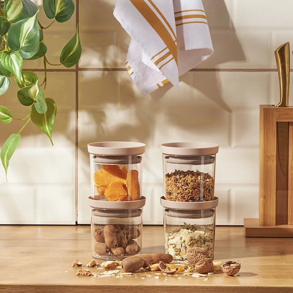 Arya 4'lü Küçük Saklama Kabı Bej