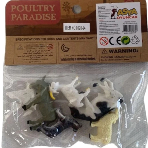 Asya Oyuncak Hayvan Seti PVC C5865-0120-24 ürün görseli